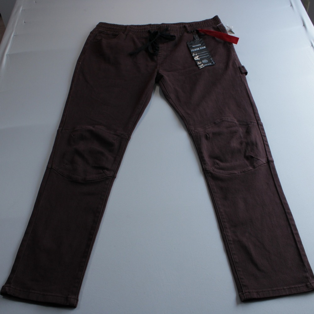 Reason Premium Denim Mens 40 Brown Double Knee Carpenter Hybrid Waist Streetwear